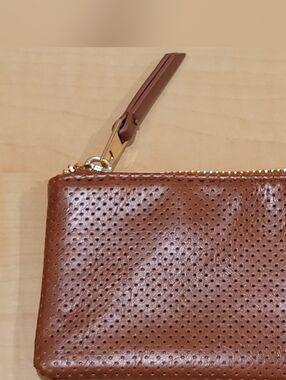 Universal Thread Zippered Wallet Cognac Brown Pin Dot